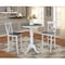 International Concepts Round 30 in Rd Pedestal Bar Ht Table, 2 X-Back Bar Ht Stools, White/Heather Gray, 30 in W, 30 in L K05-30RT-6B-S6133-2 - alternate 3